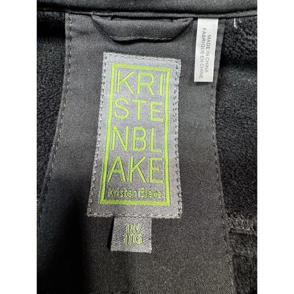Kristen Blake Black Softshell Lined Raincoat Women’s 1X Hooded Water Resistant - Picture 3 of 9
